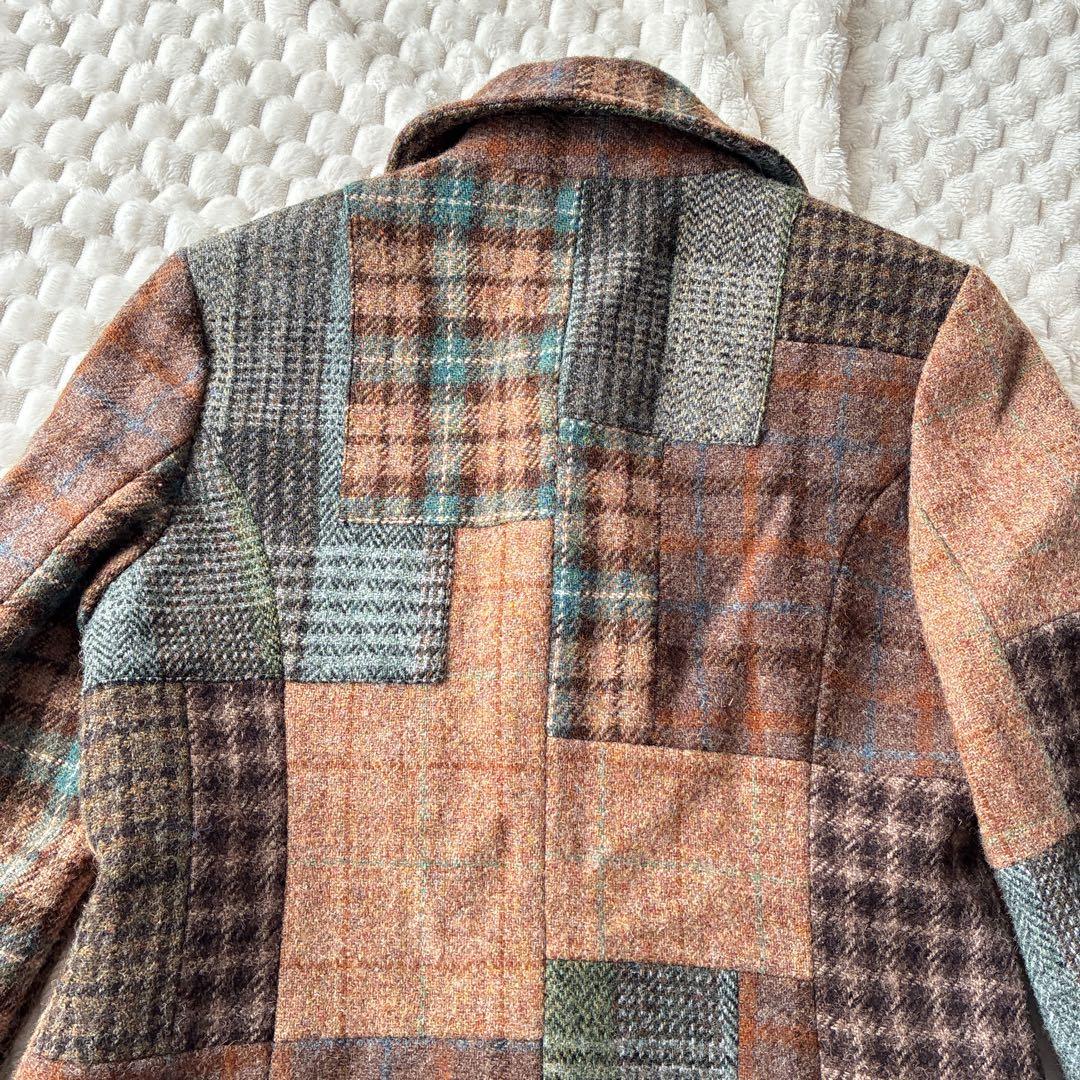 美品　SCAPA スキャパ　ハリスツイード　パッチワーク　ウールジャケット　L