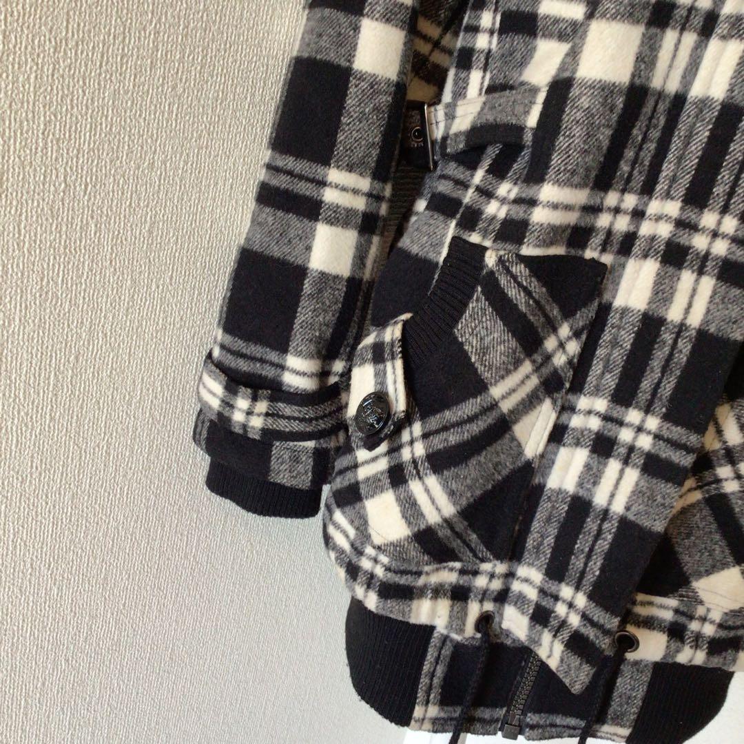 y2k 00s archiveチェックロングジャケット 平成ギャルグランジ