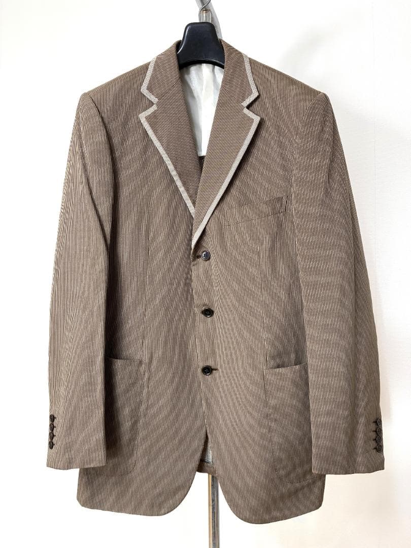 Brioni（ブリオーニ）イタリア製 シルク混 ストライプ テーラードジャケット