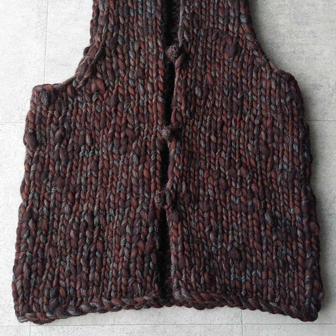 Badou-R 45R スラブヤーンニットベスト 2 焦げ茶 45rpm