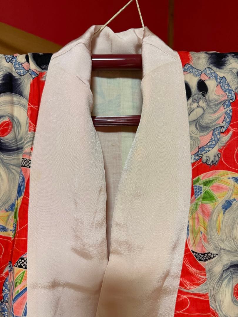 アンティーク長襦袢 狆