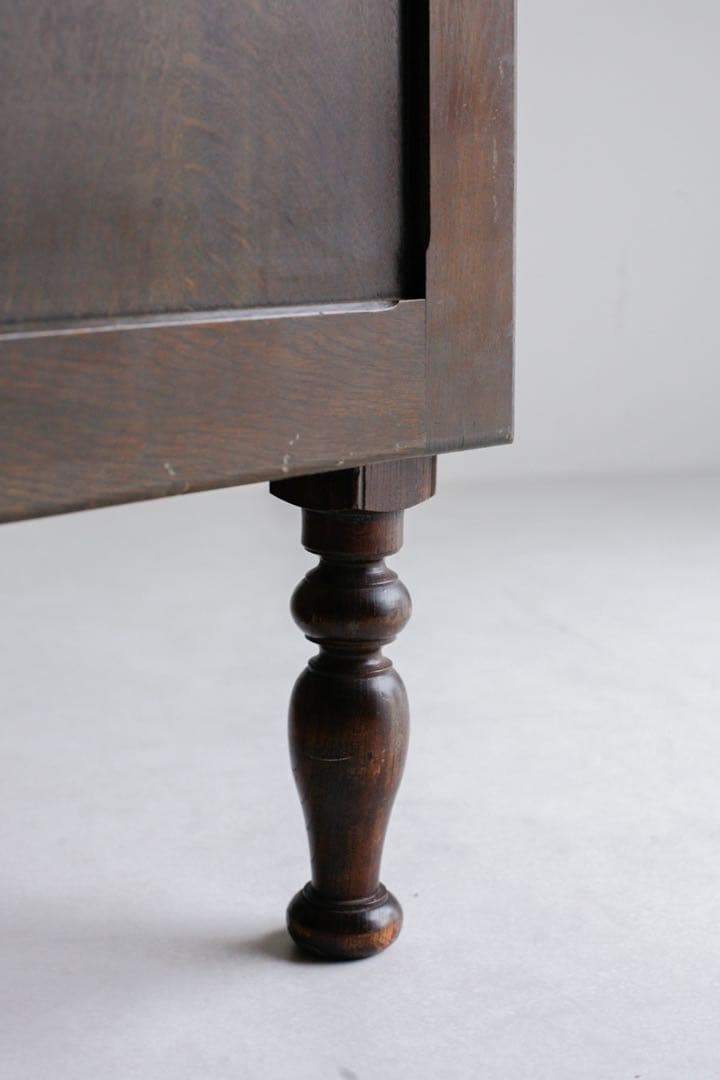 ガラス戸　収納棚　本棚　タモ材　シェルフ キャビネット　アンティーク　古家具