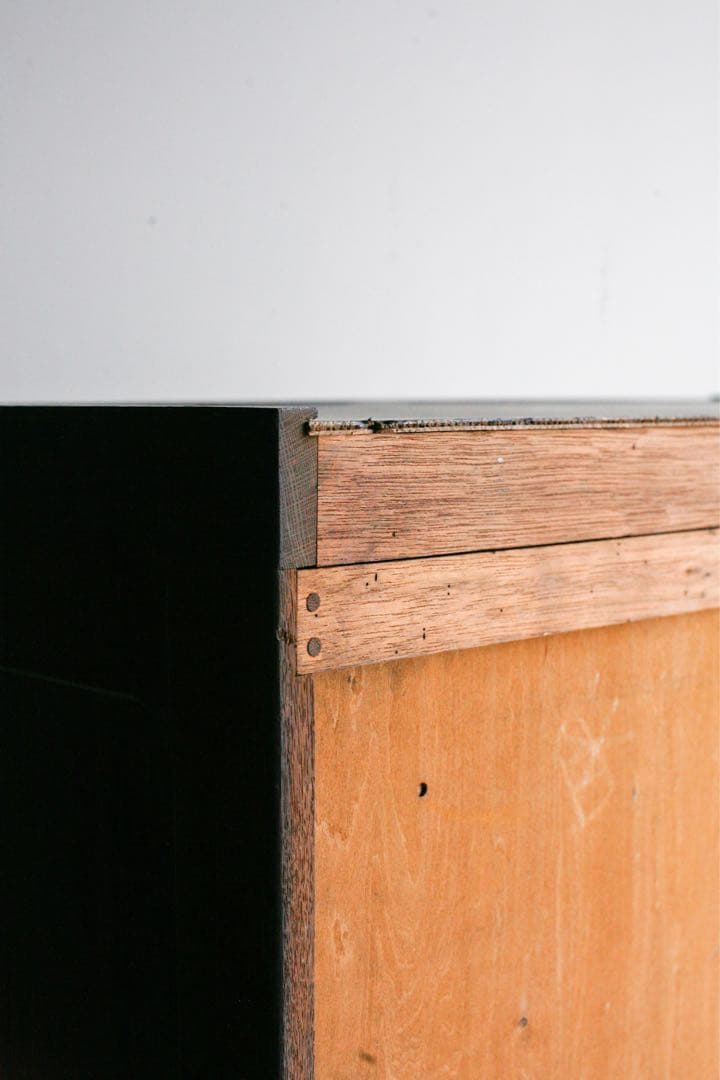 ガラス戸　収納棚　本棚　タモ材　シェルフ キャビネット　アンティーク　古家具