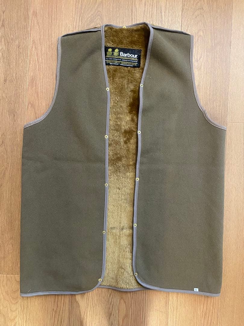 Barbour ビンテージライナーベスト ブラウン L〜XL