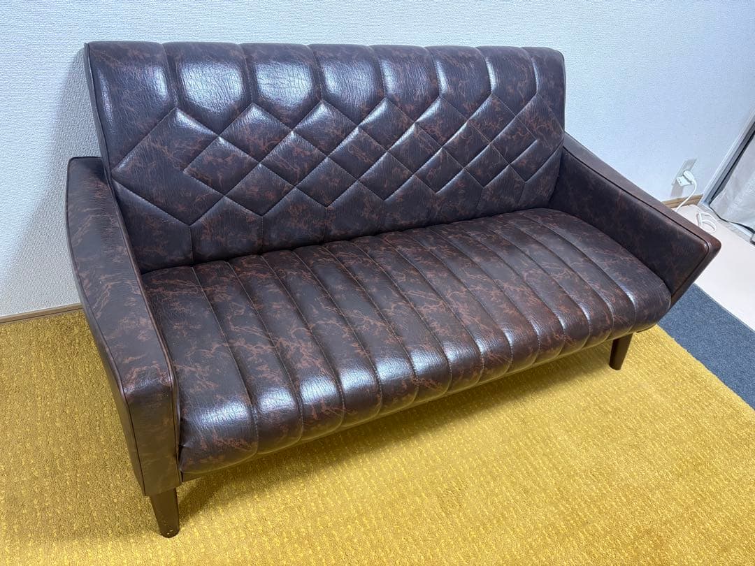 カリモク 2人掛けロビーソファ ビンテージスタイル マーブル