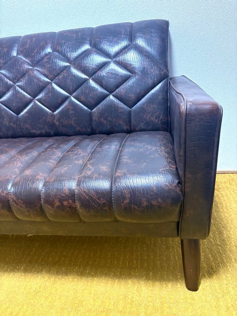 カリモク 2人掛けロビーソファ ビンテージスタイル マーブル