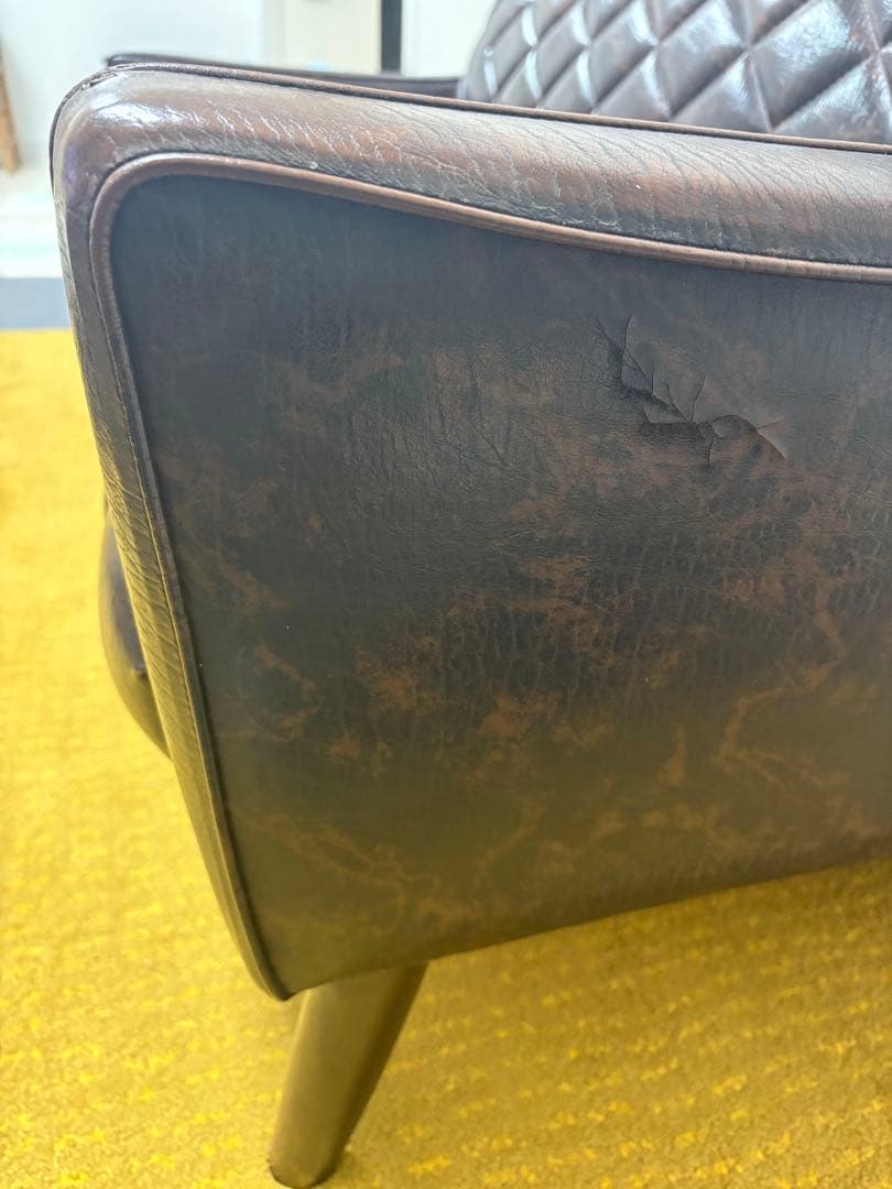 カリモク 2人掛けロビーソファ ビンテージスタイル マーブル