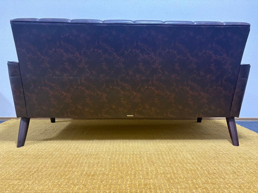 カリモク 2人掛けロビーソファ ビンテージスタイル マーブル