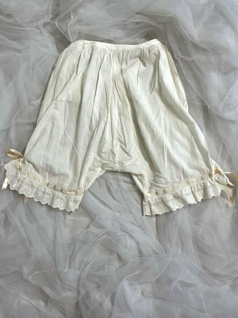 フランスアンティーク コットン ドロワーズ レース