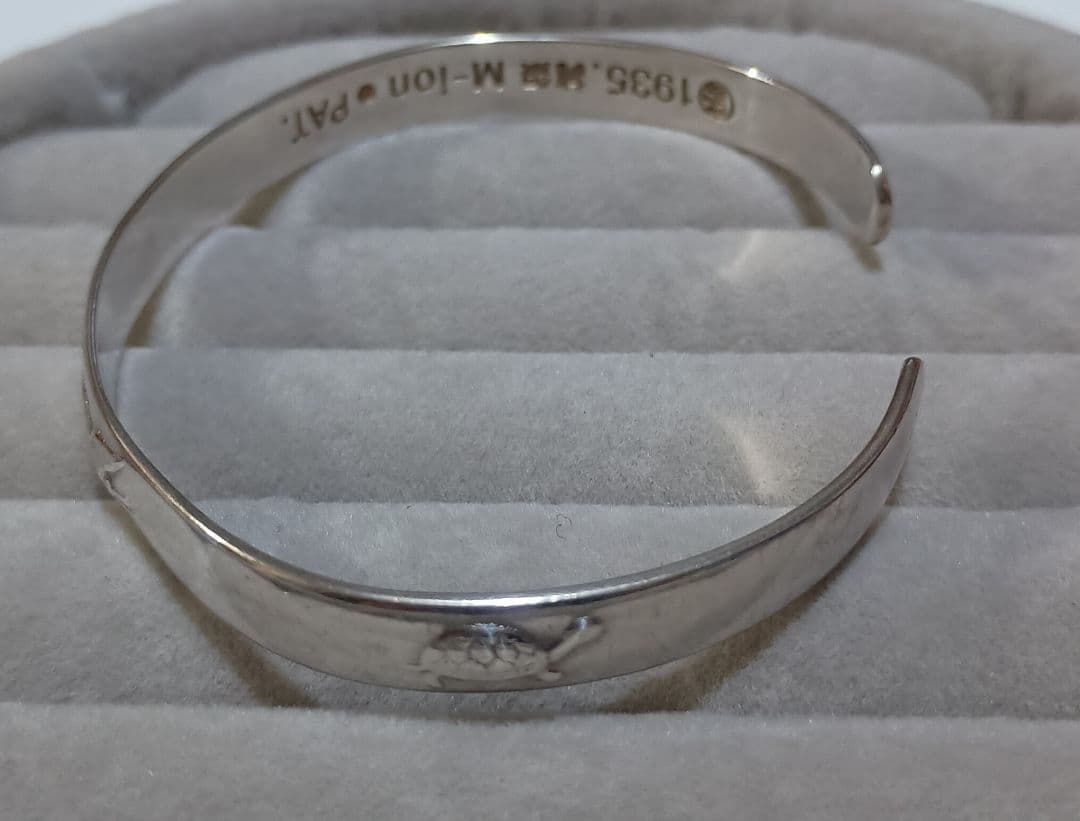 M-ion 純銀 鶴と亀 寿バングル