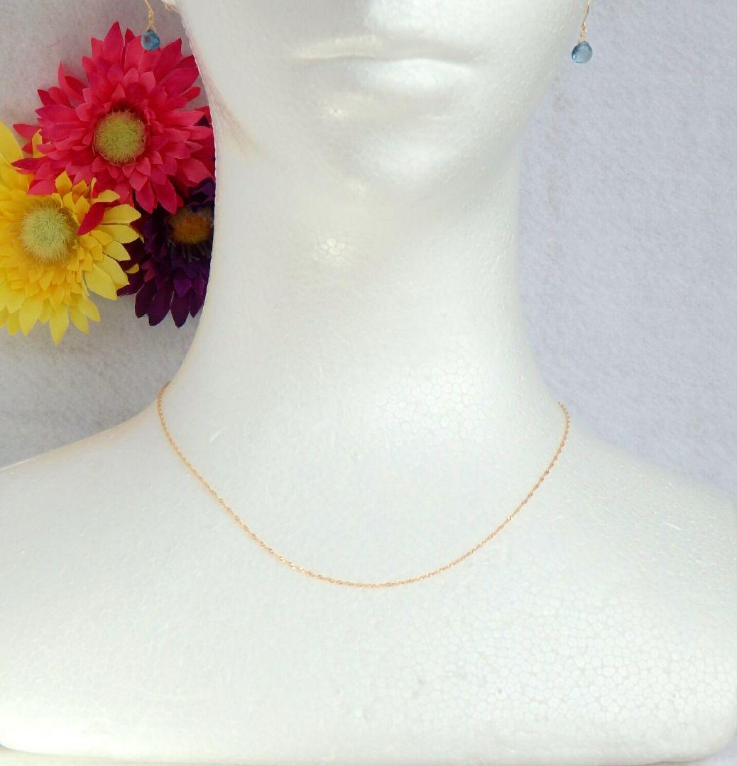 はし　k18ネックレス　スクリューチェーン　約1㎜幅　つけっぱなし