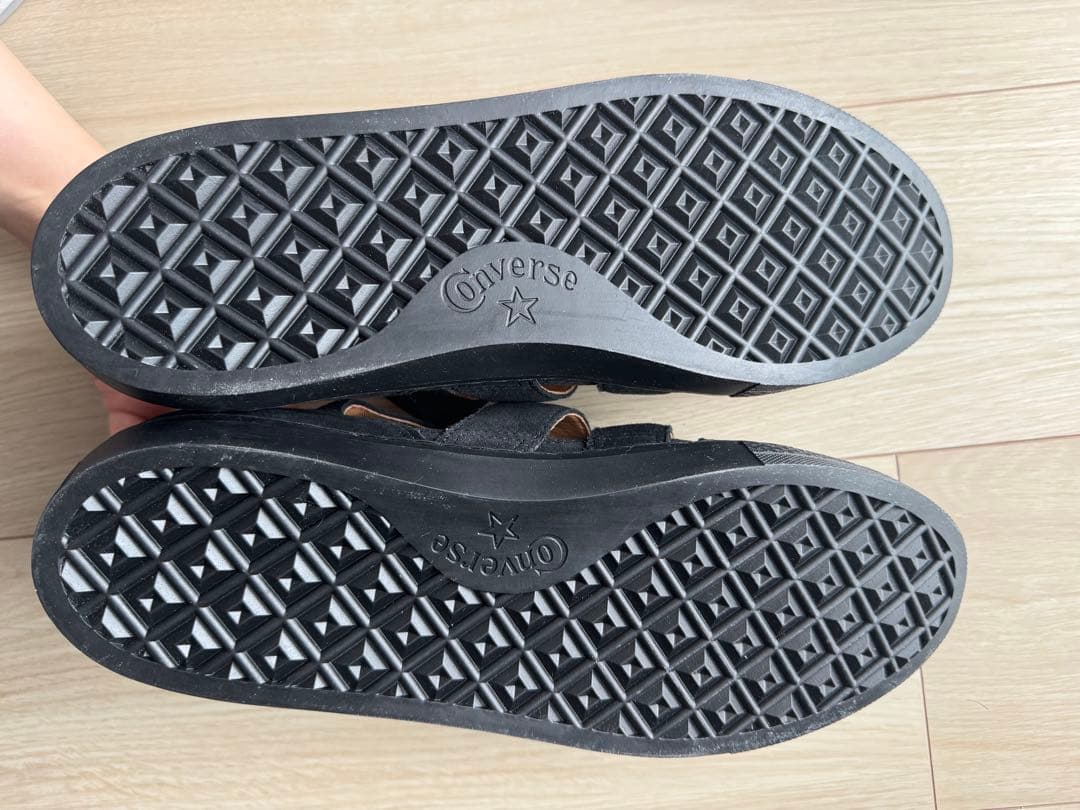 【新品】 コンバース オールスター クップ グルカサンダル 黒 レザー 30