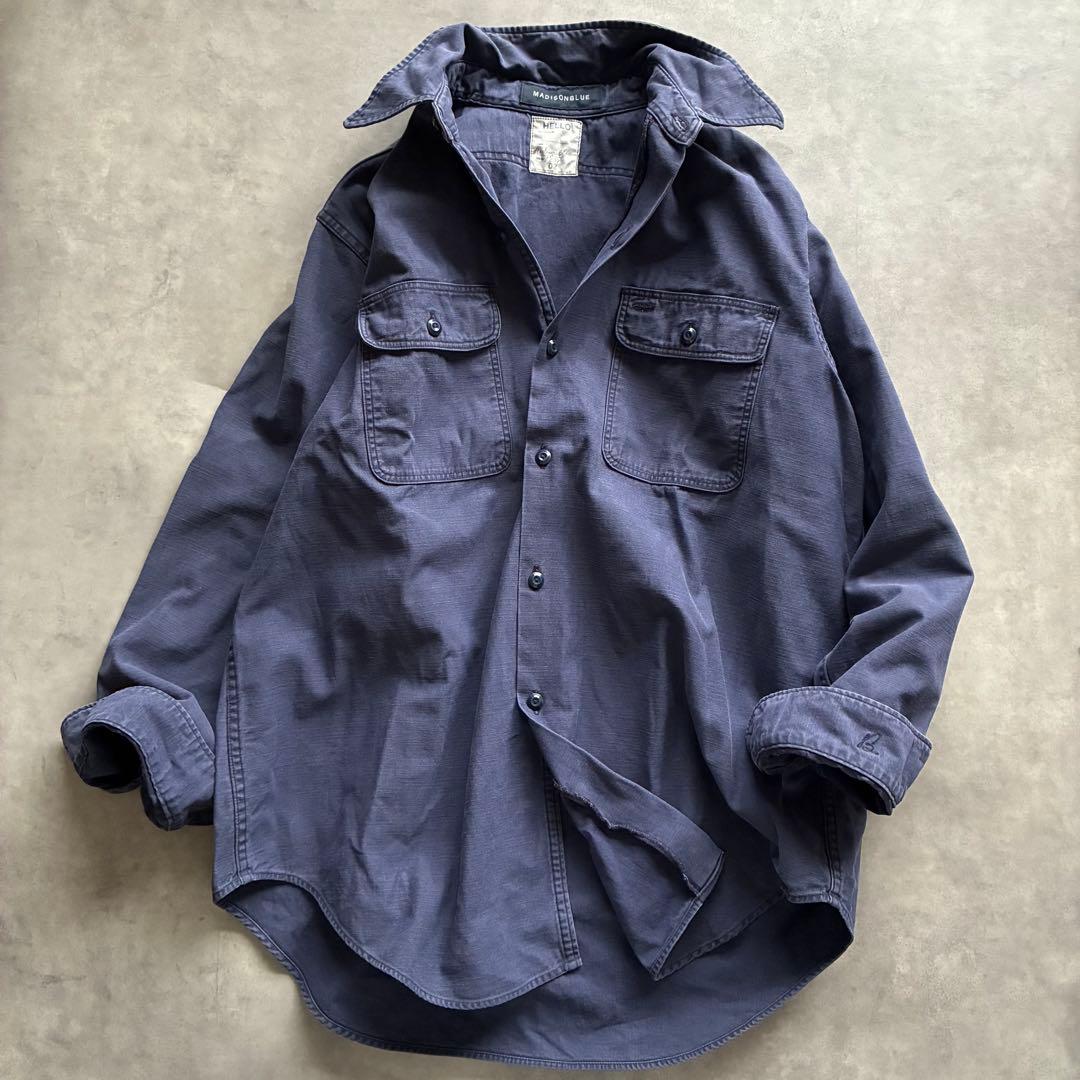 人気 マディソンブルー イエナ別注 ハンプトン バックサテンシャツ ネイビー