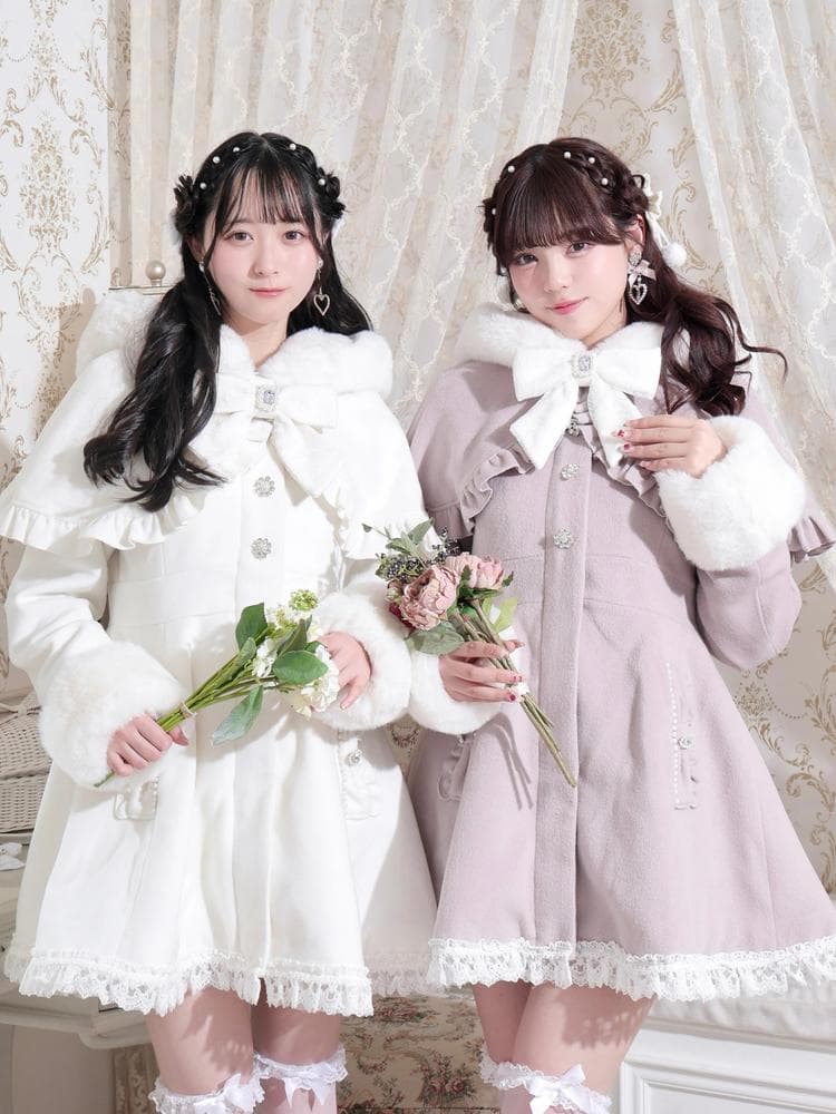 [NOEMIE]新品ケープフリルドーリーフレアコート