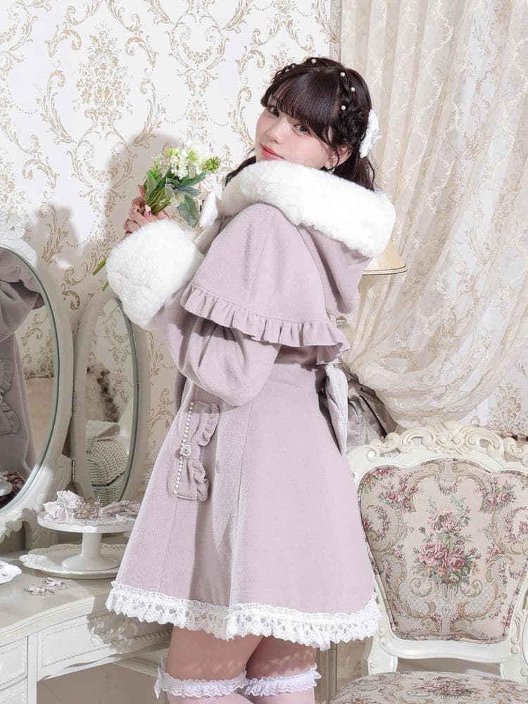 [NOEMIE]新品ケープフリルドーリーフレアコート