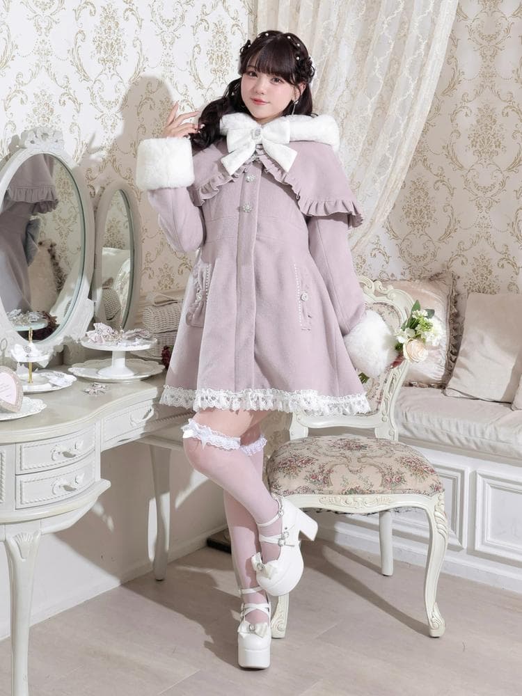 [NOEMIE]新品ケープフリルドーリーフレアコート