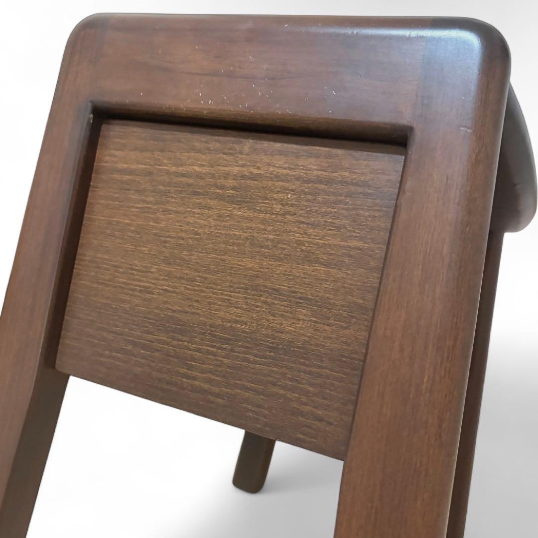 【美品】イスヤ工芸 引き出し付き玄関椅子 ブナ材 牛革張り 日本製