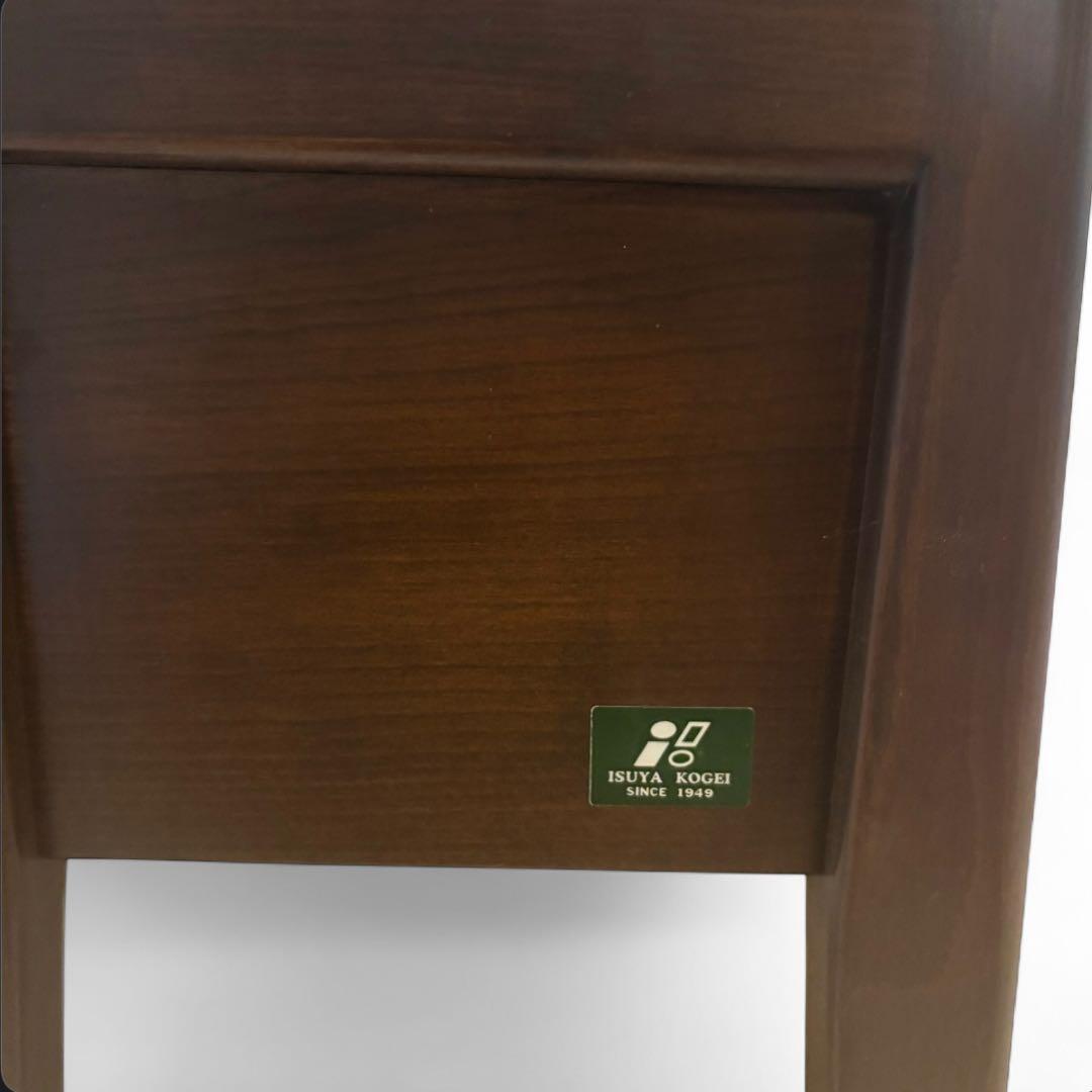 【美品】イスヤ工芸 引き出し付き玄関椅子 ブナ材 牛革張り 日本製