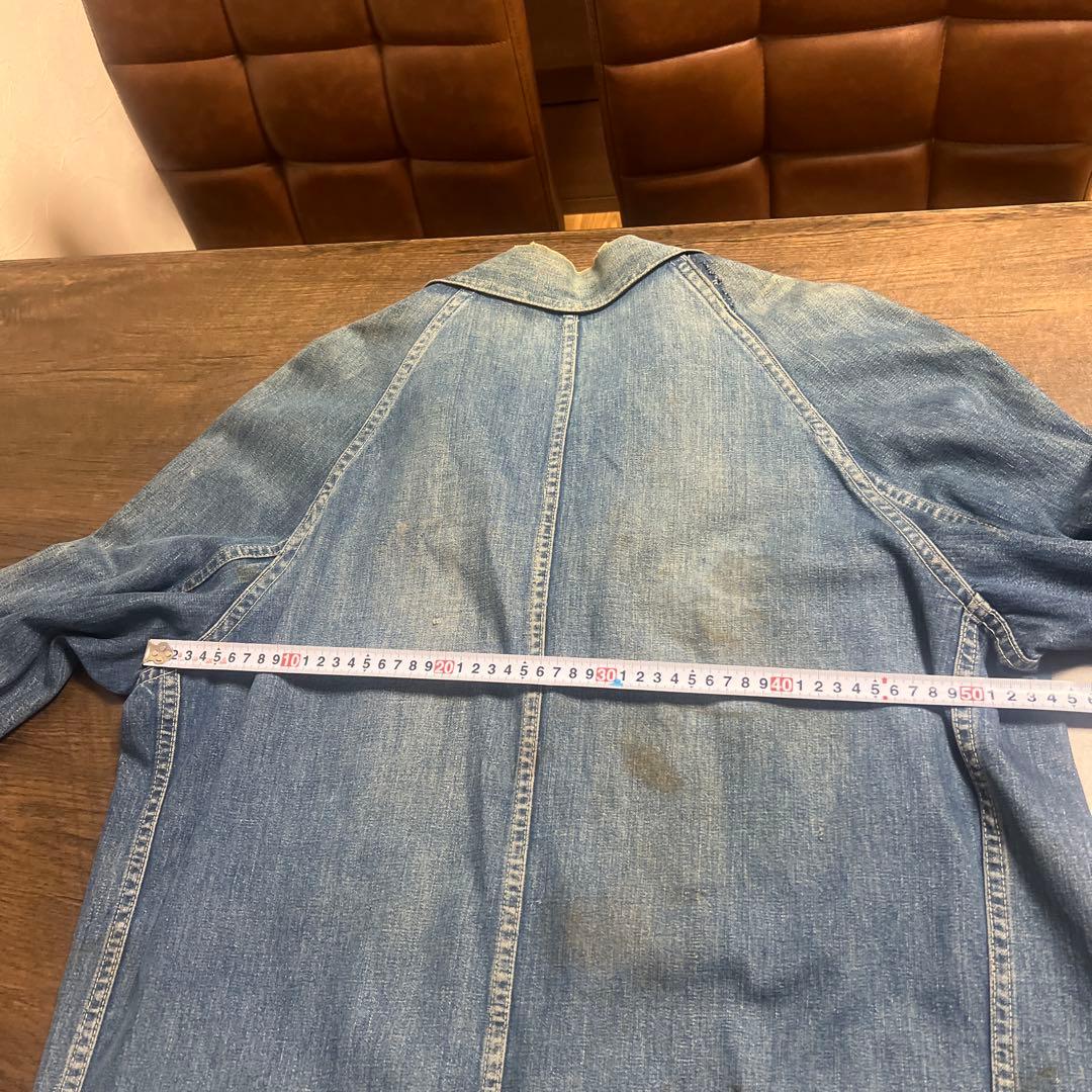 y*1様 COWDEN30〜40'sカバーオール 大戦、月桂樹ドーナツボタン(ワ