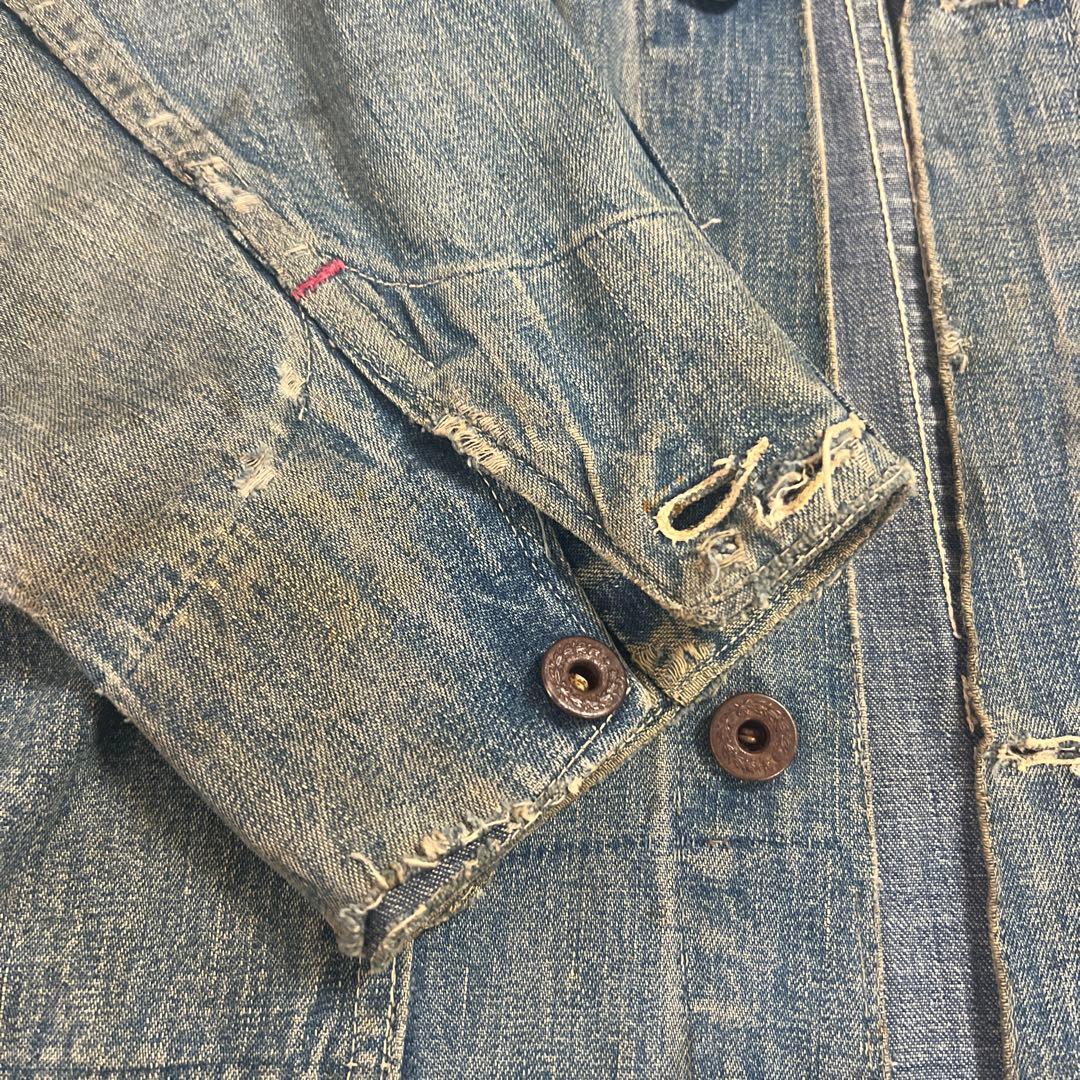 y*1様 COWDEN30〜40'sカバーオール 大戦、月桂樹ドーナツボタン(ワ