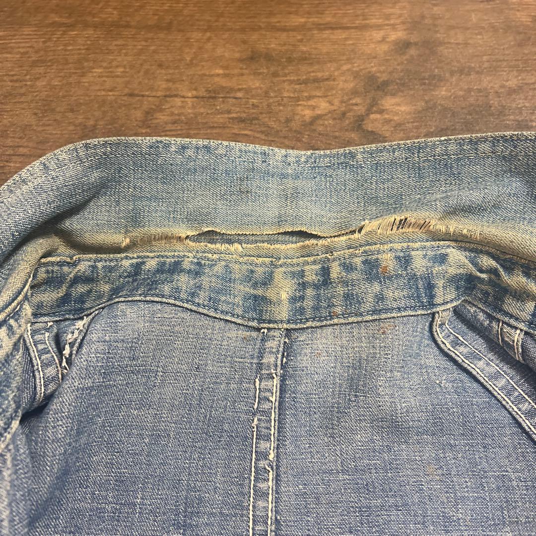 y*1様 COWDEN30〜40'sカバーオール 大戦、月桂樹ドーナツボタン(ワ