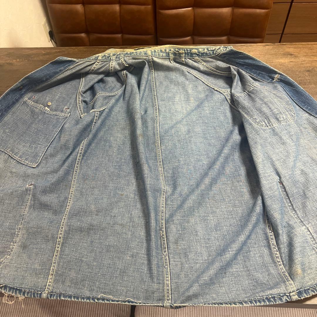 y*1様 COWDEN30〜40'sカバーオール 大戦、月桂樹ドーナツボタン(ワ