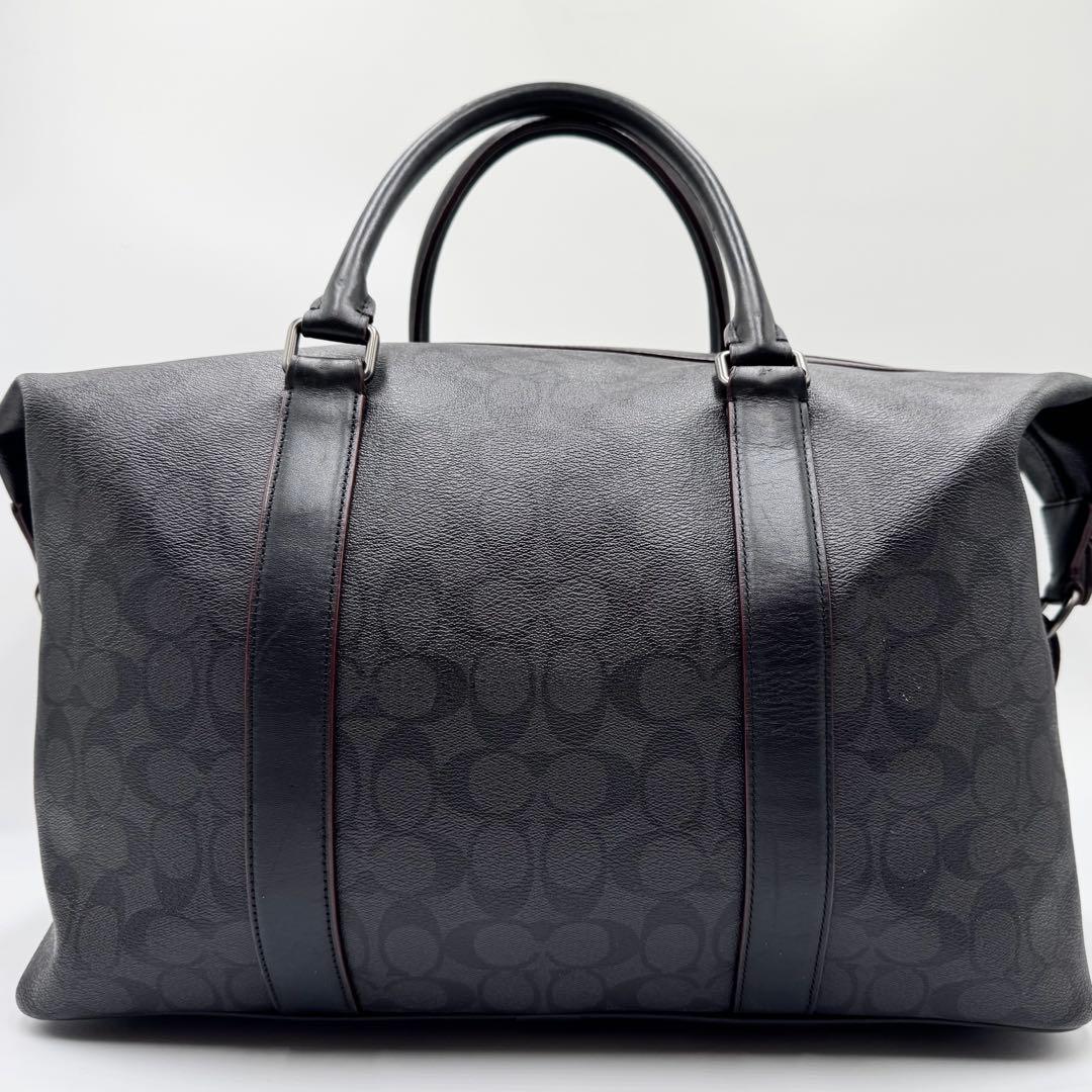 極美品✨コーチ ボストンバッグ トレッカー 2way シグネチャー レザー 黒