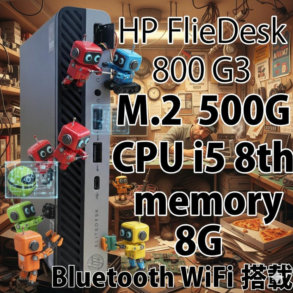 HP FlieDesk 800ミニPC i5 8世代 500G 8G wifi