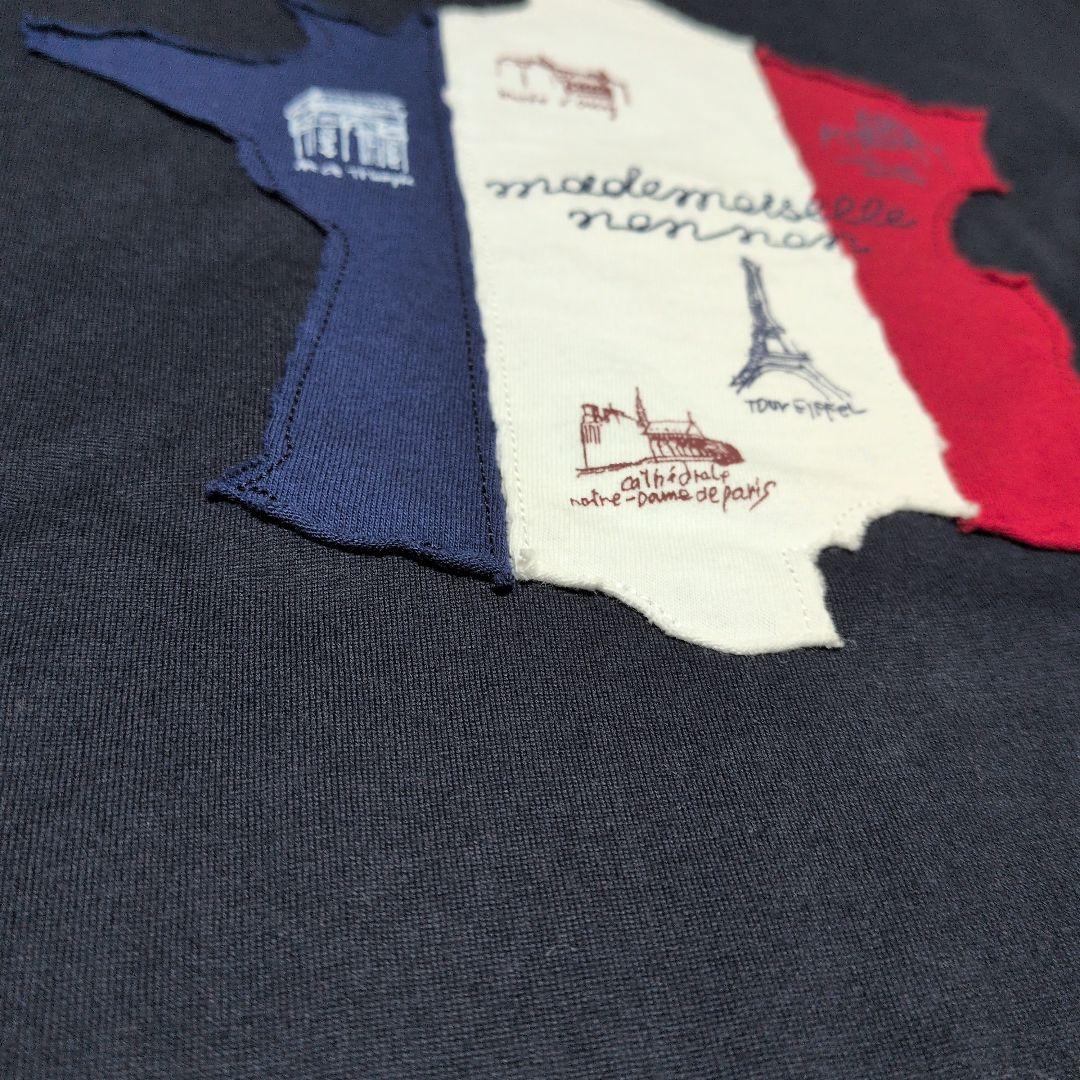 マドモアゼルノンノン　フランス地図刺繍 長袖Tシャツ　紺　М　新品未使用‼️