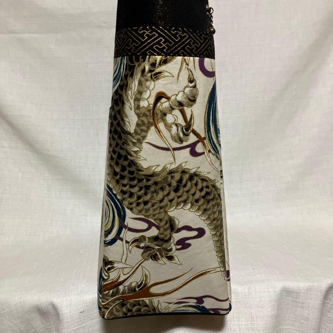 龍柄　ハンドメイド　トートバッグ　和柄　大きめ