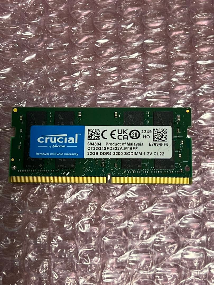 DDR4 ノート用メモリ PC4-3200 32GB 1枚 動作確認済