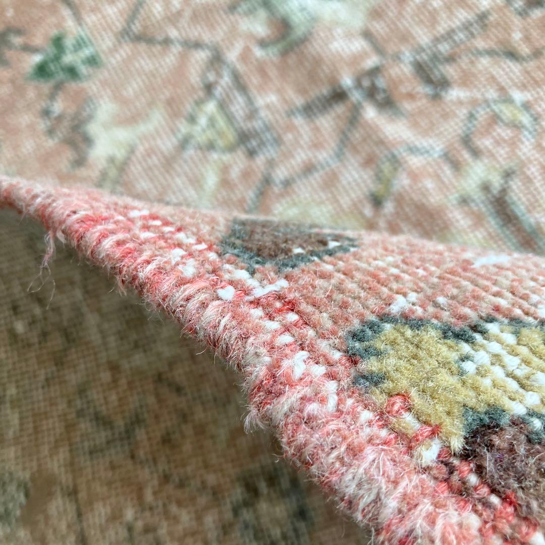 シャビーピンク✳︎120×177グリーン　ブルー　　チョコ　トルコヴィンテージラグ