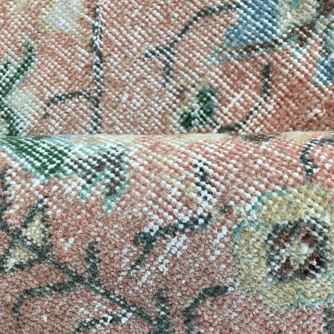 シャビーピンク✳︎120×177グリーン　ブルー　　チョコ　トルコヴィンテージラグ