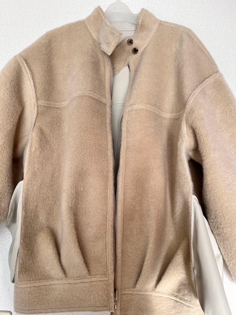 ETRE TOKYO エトレトウキョウ　リバーシブルボアブルゾン　S アイボリー