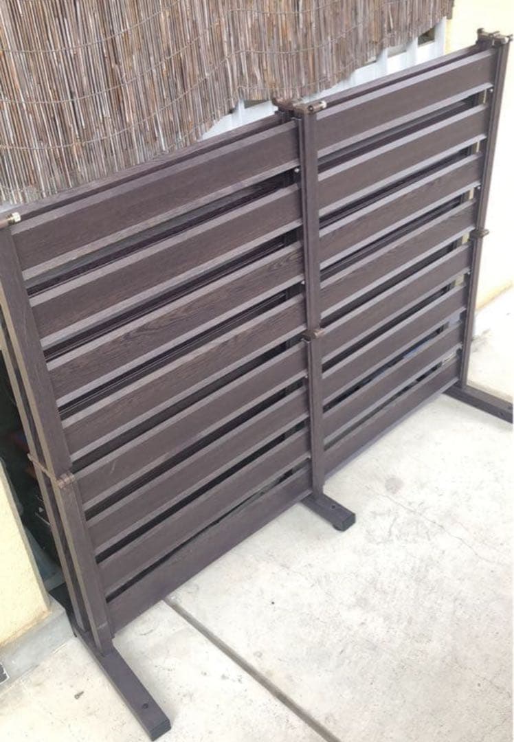 オレフェンス　120×180 木目調ダークブラウン　目隠しに