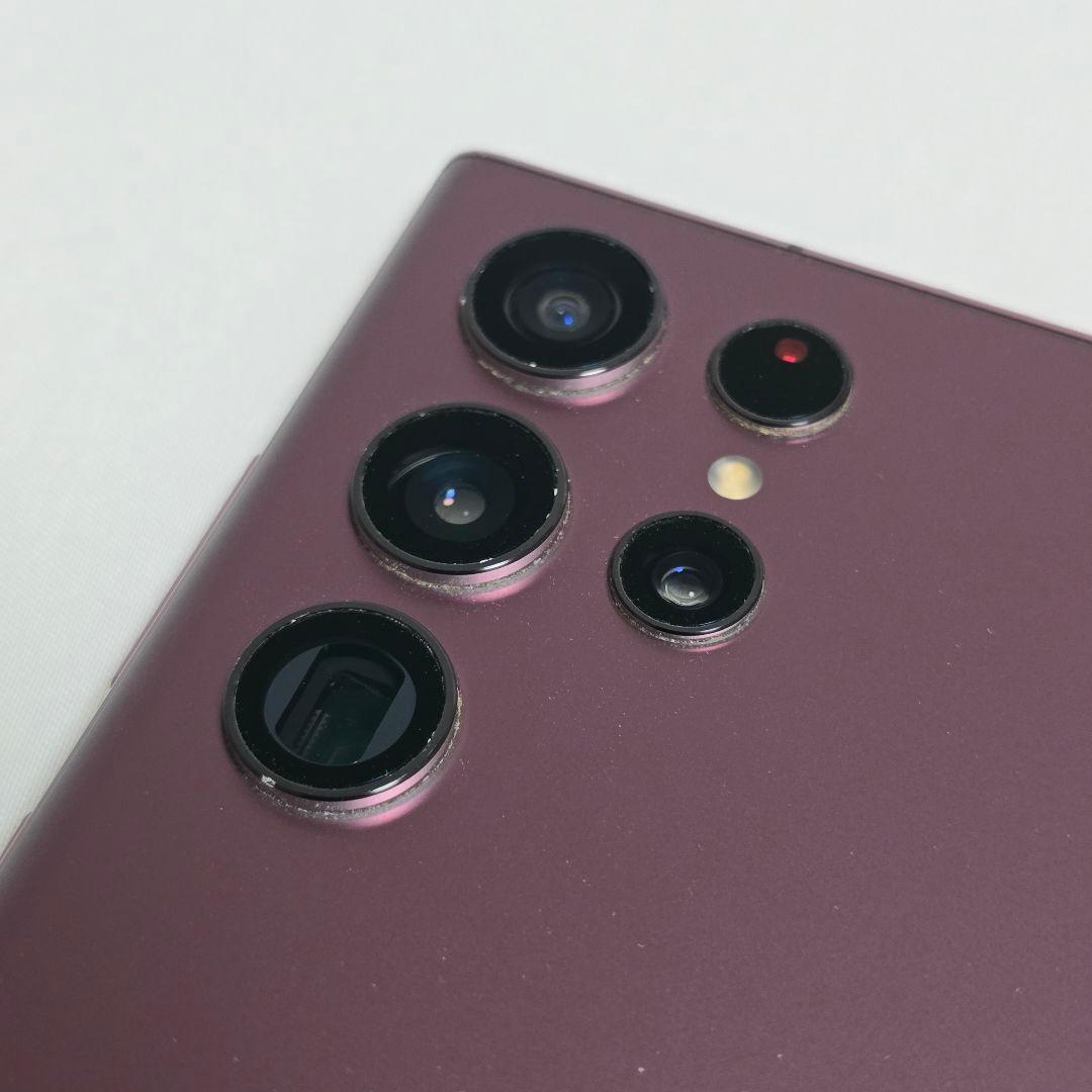 ほぼ美品 Galaxy S22 ultra SIMフリー 判定○ バーガンディ