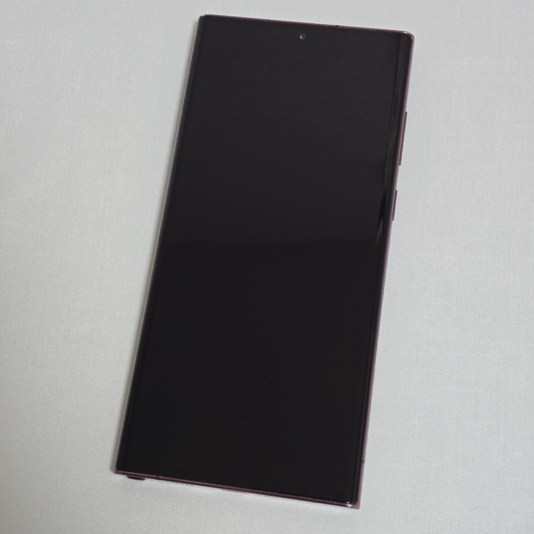 ほぼ美品 Galaxy S22 ultra SIMフリー 判定○ バーガンディ