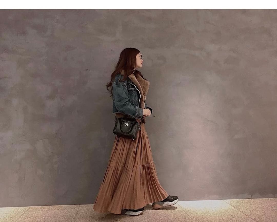 板野友美着用　ameriボア付きデニムジャケット