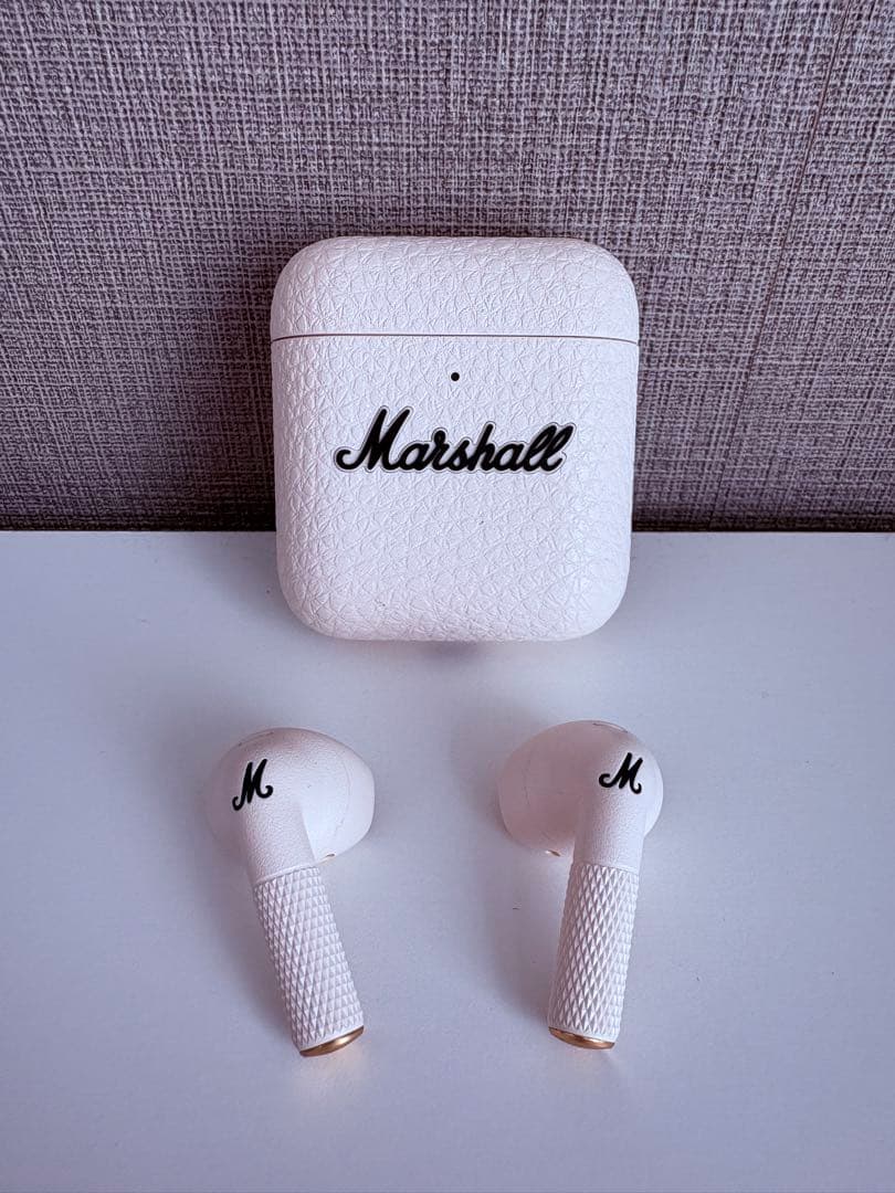 値下げ Marshall MINOR IV ワイヤレスイヤホン クリーム 箱付