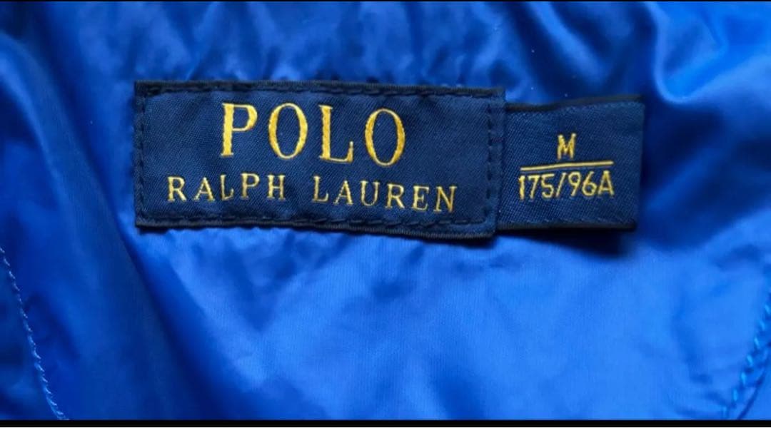 ポロラルフローレン 刺繍ロゴ ビッグポニー ダウンベスト　ブルー　Mサイズ