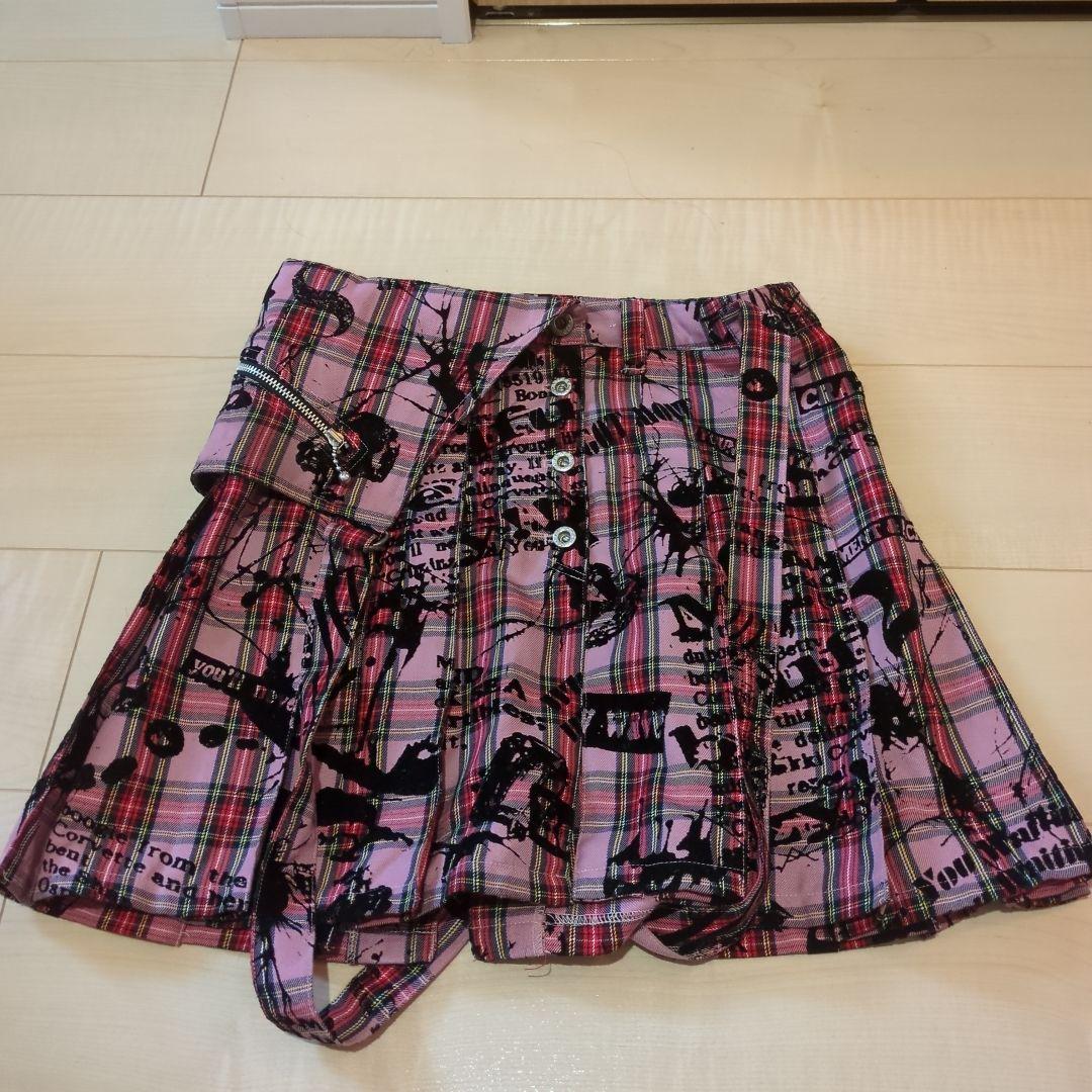 BA-TSU CLUB ピンク チェック プリーツスカート