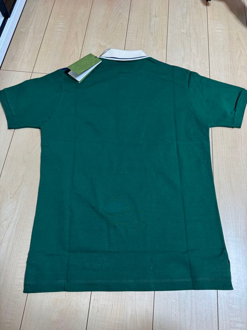 GUCCI グリーン ポロシャツ ストライプ襟メンズXS新品