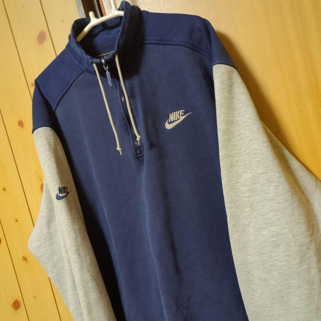 【希少】90s NIKE premier ナイキ　ハーフジップ　スウェット　L