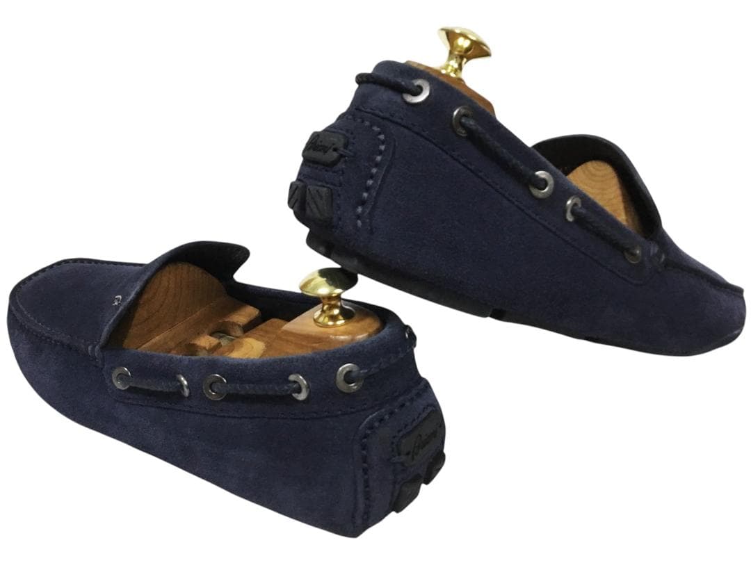 定価15万 Brioni ブリオーニ スウェード ドライビングシューズ ネイビー