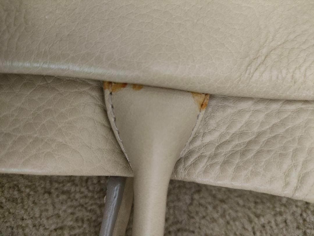 ヒロフ　レザー　ハンドバッグ　ベージュ