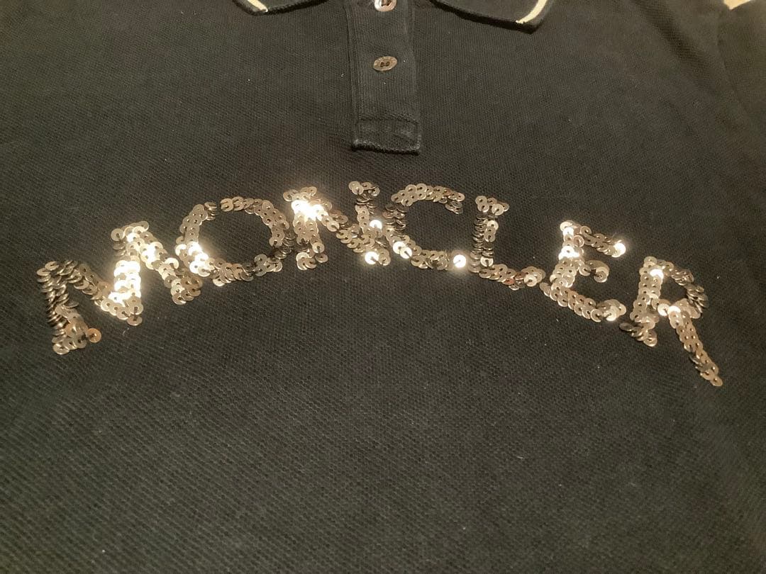 MOCLER スパンコールポロシャツ 半袖 ブラック 美品 レアモデル