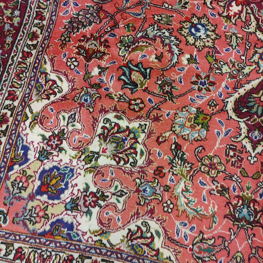 ペルシャ絨毯 302x197 手織り 美術品 タブリーズ産 クリーニング済み