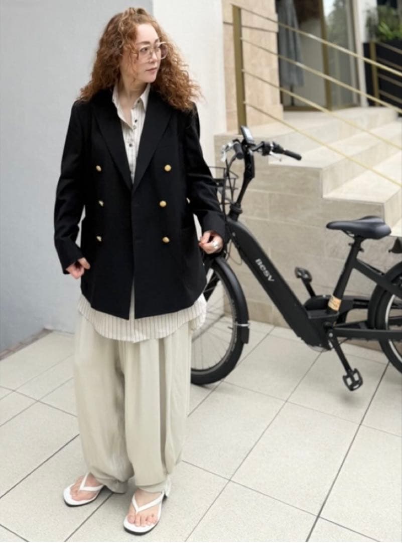 【未使用】curensology サテンタックパンツ 36