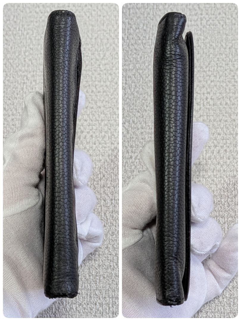 シャネル　デカココ　ミニ財布　キャビアスキン　黒　チェーンウォレット　小銭入れ