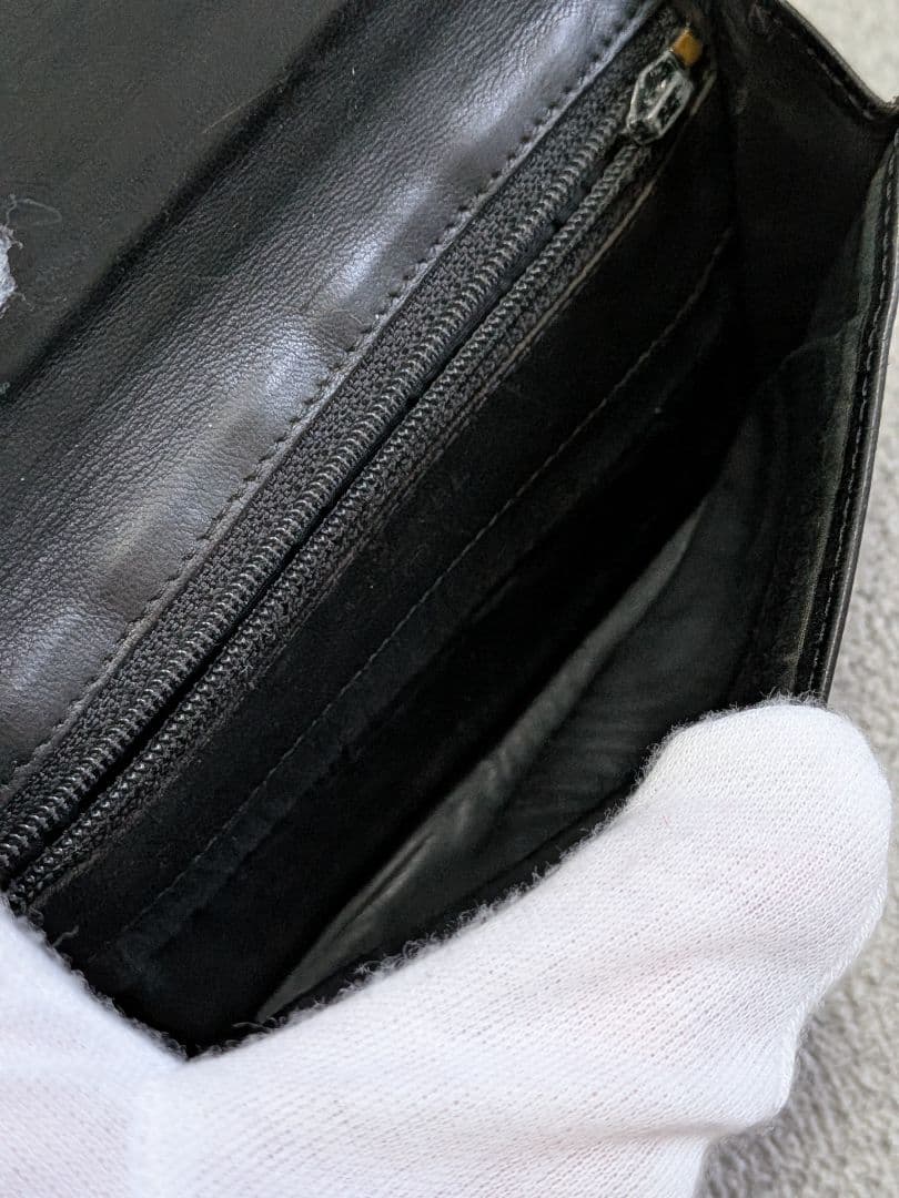 シャネル　デカココ　ミニ財布　キャビアスキン　黒　チェーンウォレット　小銭入れ